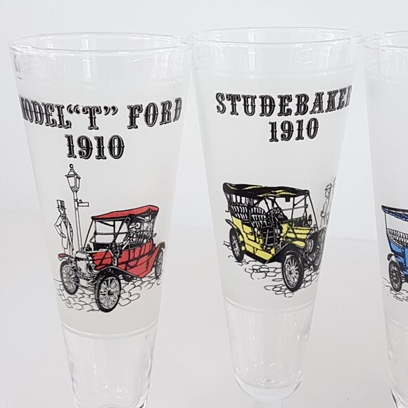 4pc Libbey Classic Cars 8oz Pilsner Glasses Set - Picture 5 of 8